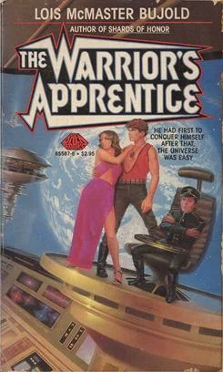 Copertina di The Warrior's Apprentice, prima apparizione di Miles Vorkosigan (art by Alan Gutierrez)